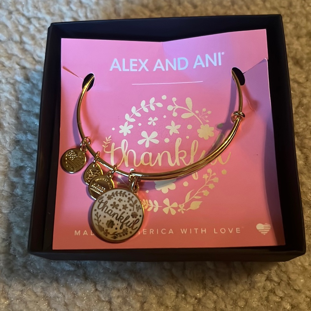Alex and Ani gold thankful bracelet